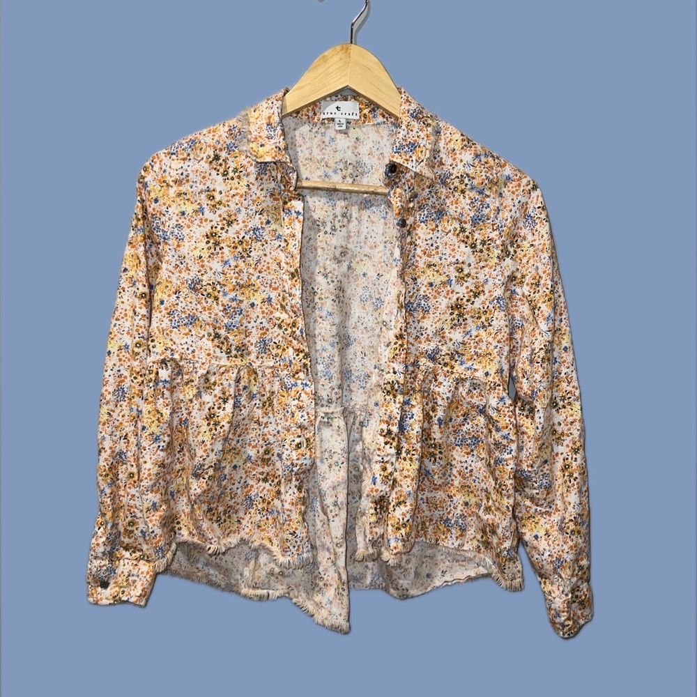 True Craft Orange and Blue Speckled Top